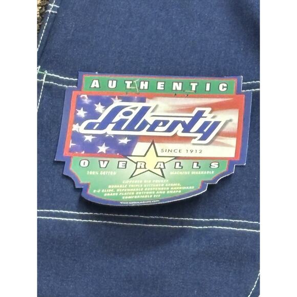 LIBERTY MEN'S SZ 34 x 30 BLUE JEAN BIB OVERALLS 100% COTTON DENIM NWT - Picture 7 of 8